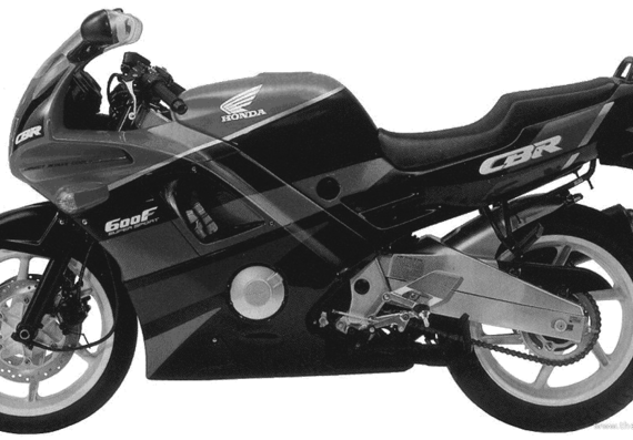 Honda CBR600F motorcycle (1991) - drawings, dimensions, figures