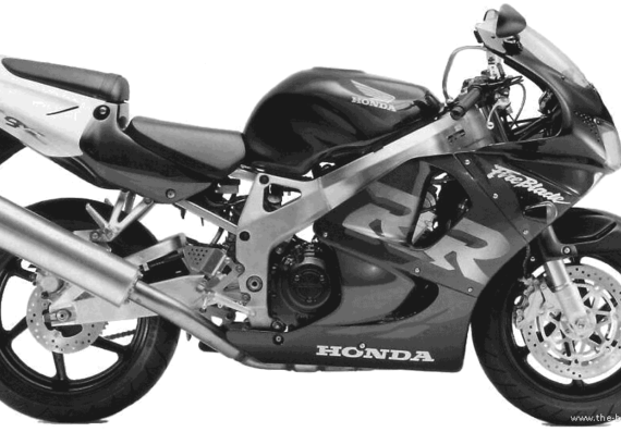 Мотоцикл Honda CBR900RR FireBlade (1998) - чертежи, габариты, рисунки