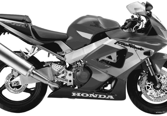 Мотоцикл Honda CBR900RR FireBlade (2000) - чертежи, габариты, рисунки