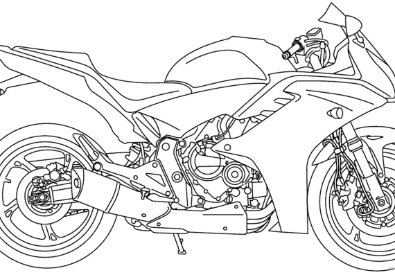 Honda CBR 600F motorcycle (2014) - drawings, dimensions, figures