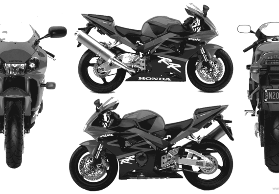 Мотоцикл Honda CBR RR - чертежи, габариты, рисунки