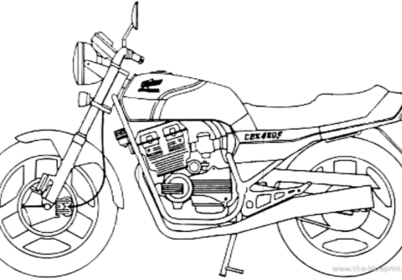 Мотоцикл Honda CBX400F - чертежи, габариты, рисунки