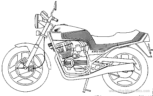 Honda CBX400F II motorcycle - drawings, dimensions, figures
