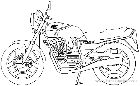 Мотоцикл Honda CBX400 F - чертежи, габариты, рисунки