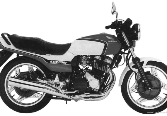 Honda CBX550F motorcycle (1982) - drawings, dimensions, pictures