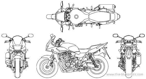 Мотоцикл Honda CB 1300 Super Bol D'Or (2013) - чертежи, габариты, рисунки