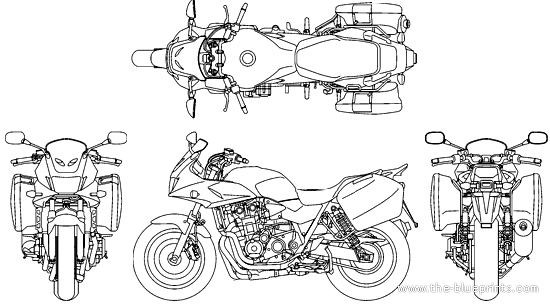 Мотоцикл Honda CB 1300 Super Touring (2013) - чертежи, габариты, рисунки