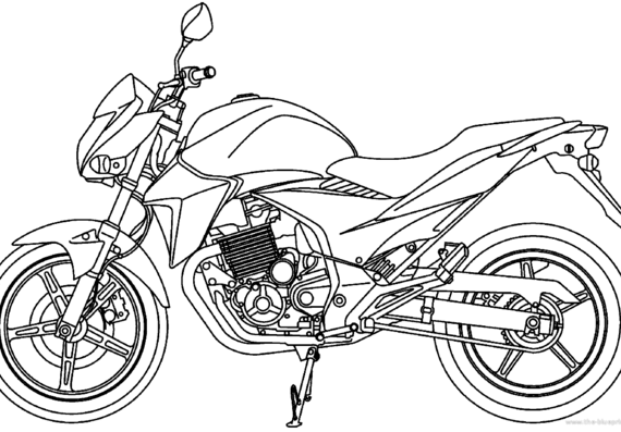 Honda CB 300R motorcycle (2014) - drawings, dimensions, figures