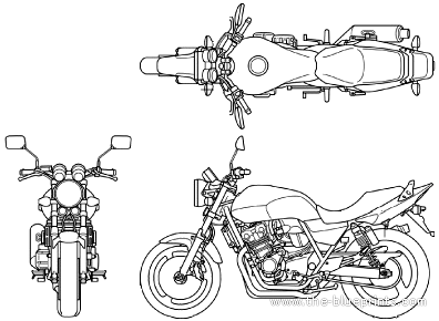 Мотоцикл Honda CB 400 Super Four (2013) - чертежи, габариты, рисунки