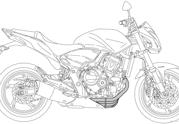 Мотоцикл Honda CB 600F Hornet (2014) - чертежи, габариты, рисунки