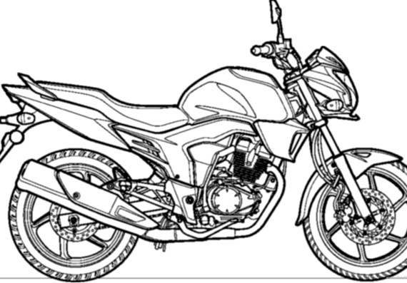 Мотоцикл Honda CB Trigger (2013) - чертежи, габариты, рисунки