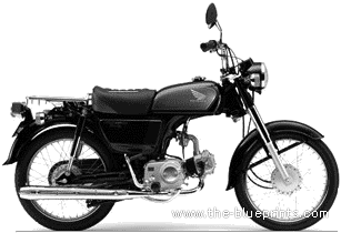 Мотоцикл Honda CD50 (2007) - чертежи, габариты, рисунки