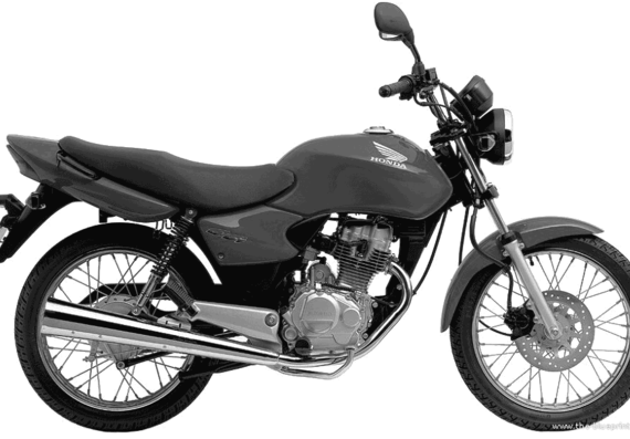 Мотоцикл Honda CG125 (2004) - чертежи, габариты, рисунки