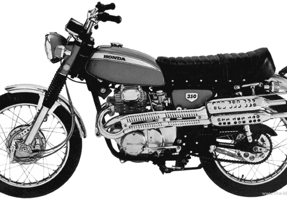 Мотоцикл Honda CL350 (1970) - чертежи, габариты, рисунки