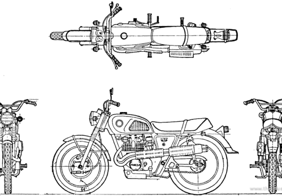 Мотоцикл Honda CL450 - чертежи, габариты, рисунки