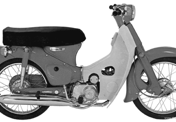 Honda CM70 motorcycle (1970) - drawings, dimensions, pictures