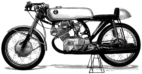 Honda CR93 Benly Racing motorcycle (1962) - drawings, dimensions, pictures