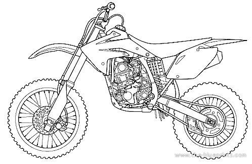 Мотоцикл Honda CRF150R (2007) - чертежи, габариты, рисунки