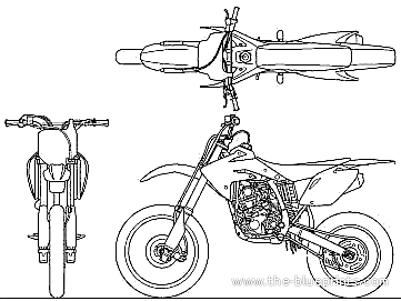 Мотоцикл Honda CRF150R (2010) - чертежи, габариты, рисунки