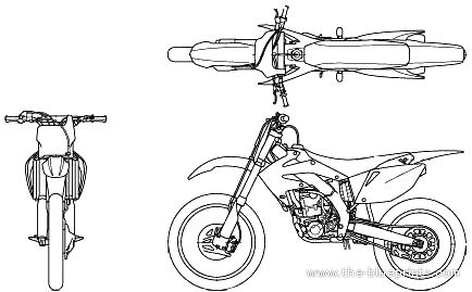 Honda CRF250R motorcycle (2008) - drawings, dimensions, figures