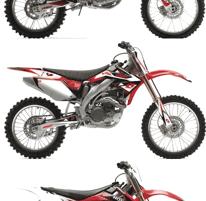 Мотоцикл Honda CRF 250 (2011) - чертежи, габариты, рисунки