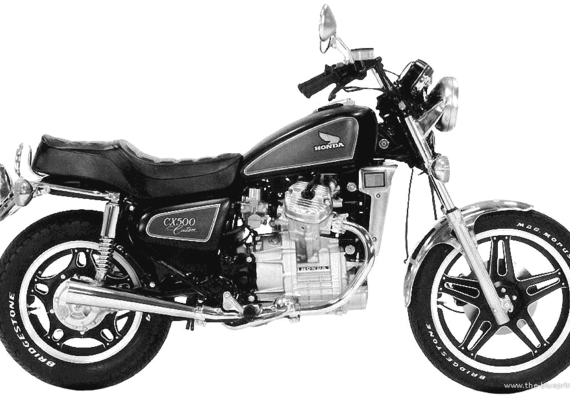 Honda CX500C motorcycle (1981) - drawings, dimensions, pictures