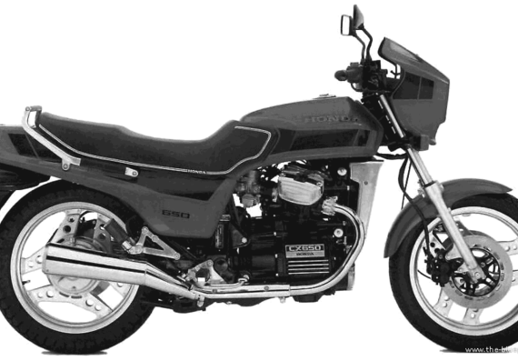 Мотоцикл Honda CX650E (1983) - чертежи, габариты, рисунки