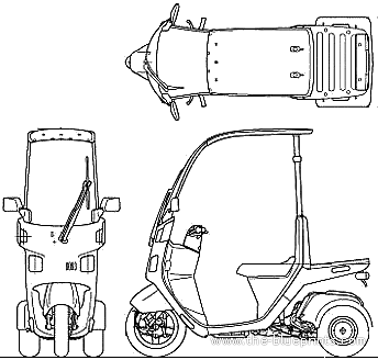 Мотоцикл Honda Canopy 50 (2010) - чертежи, габариты, рисунки