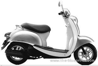 Honda Crea Scoopy motorcycle (2007) - drawings, dimensions, pictures