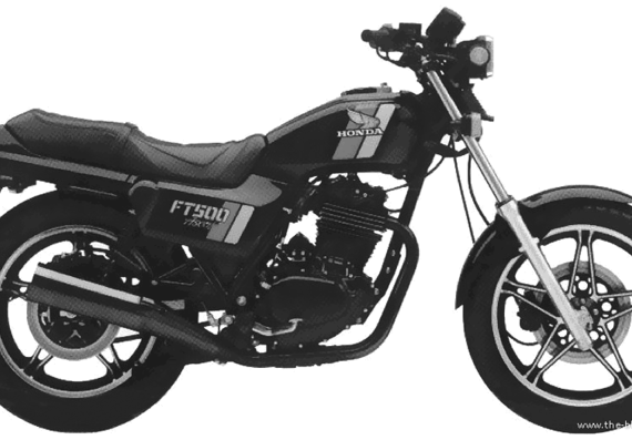 Мотоцикл Honda FT500 Ascot (1983) - чертежи, габариты, рисунки