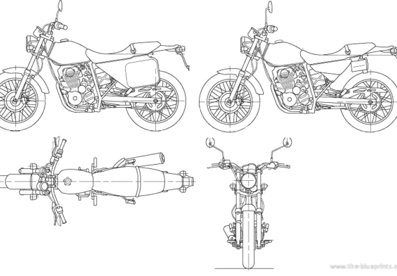 Мотоцикл Honda FTR (2006) - чертежи, габариты, рисунки