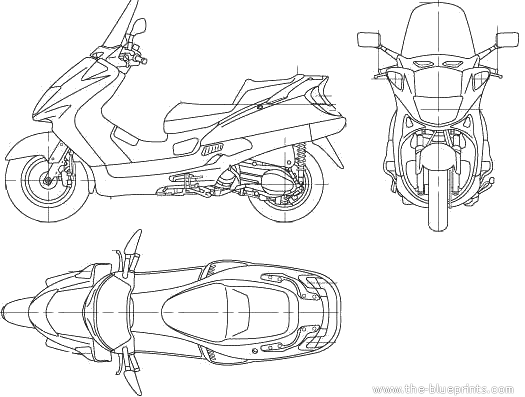 Мотоцикл Honda Foresight (2006) - чертежи, габариты, рисунки