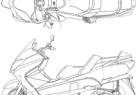 Мотоцикл Honda Forza (2006) - чертежи, габариты, рисунки