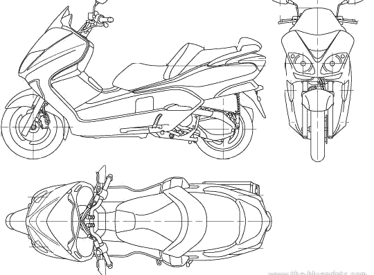Мотоцикл Honda Forza X (2006) - чертежи, габариты, рисунки