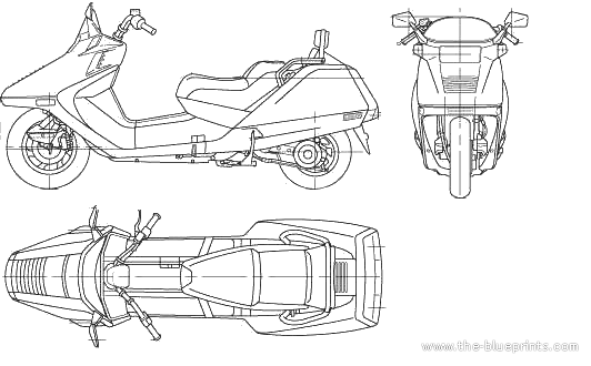 Мотоцикл Honda Fusion (2006) - чертежи, габариты, рисунки