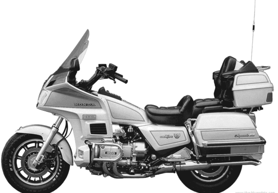 Мотоцикл Honda GL1200 (1985) - чертежи, габариты, рисунки