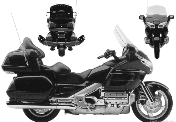Мотоцикл Honda GL1800 (2001) - чертежи, габариты, рисунки