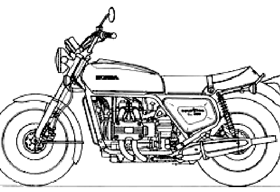 Мотоцикл Honda Gold Wing GL 1000 - чертежи, габариты, рисунки