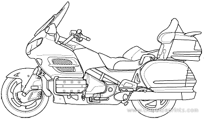 Мотоцикл Honda Goldwing (2008) - чертежи, габариты, рисунки
