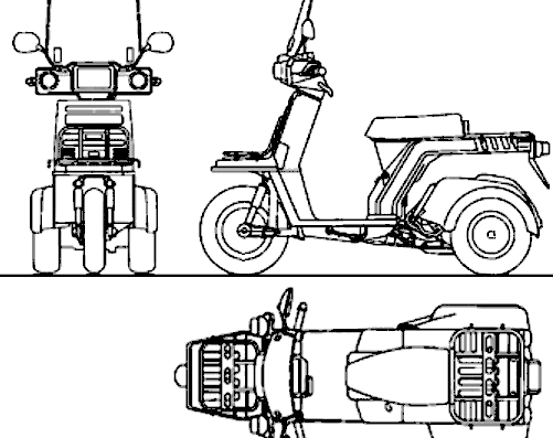 Мотоцикл Honda Gyrox (2014) - чертежи, габариты, рисунки