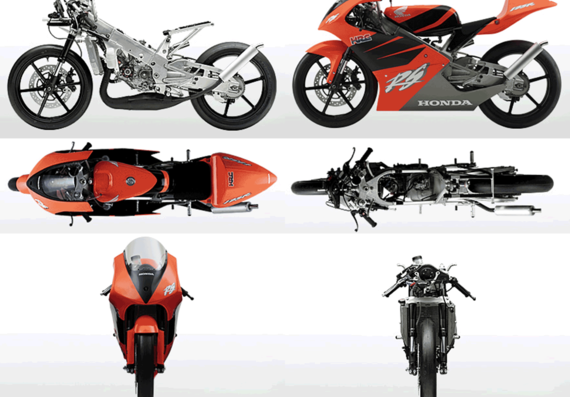 Honda HRC motorcycle - RS 125 - drawings, dimensions, figures