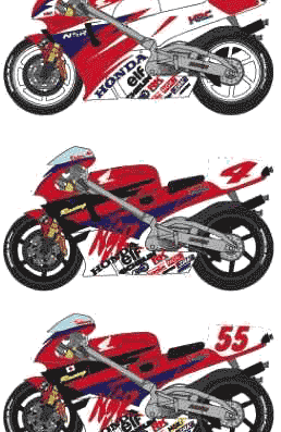 Мотоцикл Honda HSR 500 HRC (1994) - чертежи, габариты, рисунки