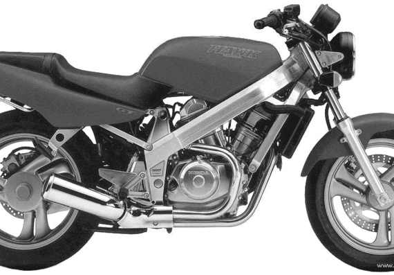 Мотоцикл Honda Hawk GT (1991) - чертежи, габариты, рисунки