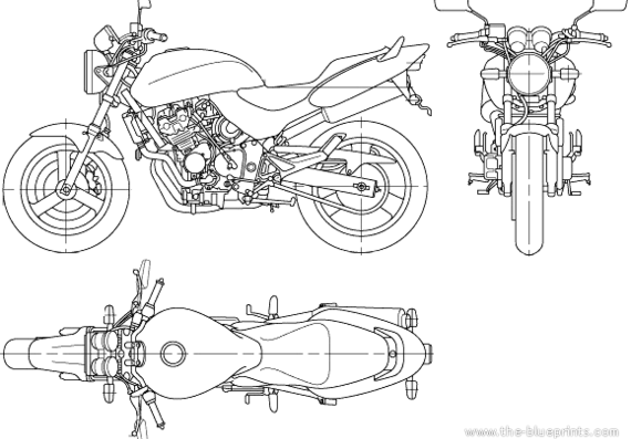 Мотоцикл Honda Hornet 250 (2006) - чертежи, габариты, рисунки