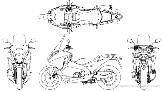 Honda Integra motorcycle (2013) - drawings, dimensions, pictures