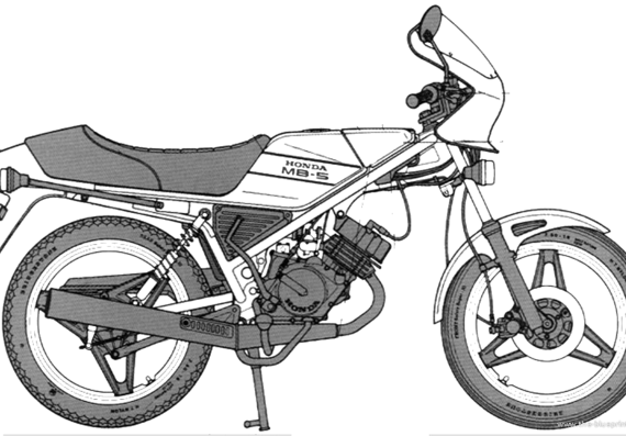 Honda MB50Z motorcycle - drawings, dimensions, figures