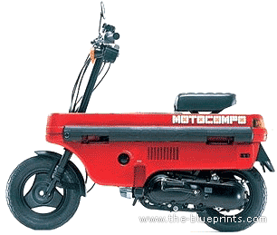 Мотоцикл Honda Motocompo (1981) - чертежи, габариты, рисунки