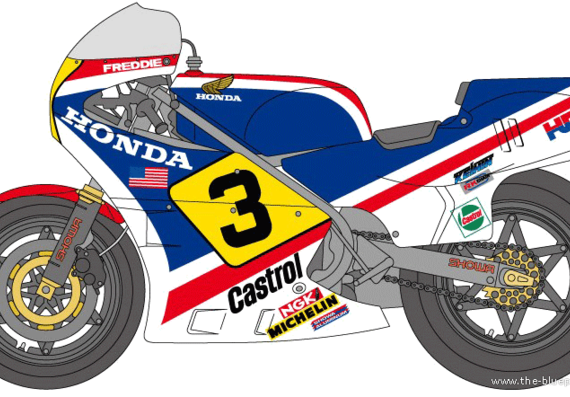 Мотоцикл Honda NS500 (1983) - чертежи, габариты, рисунки