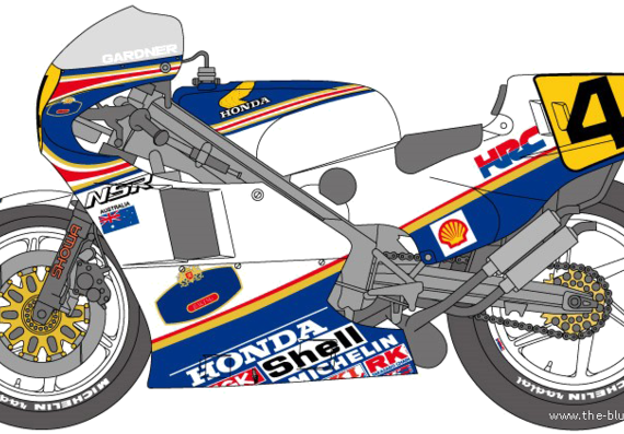 Мотоцикл Honda NS500 (1985) - чертежи, габариты, рисунки