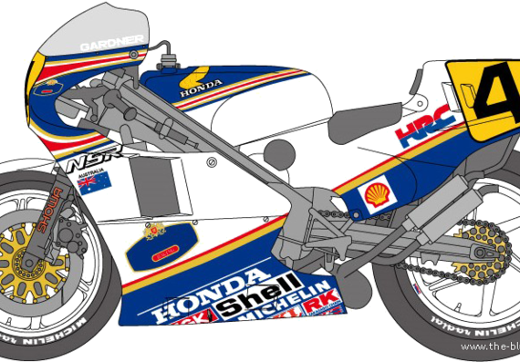 Мотоцикл Honda NS500 (1986) - чертежи, габариты, рисунки